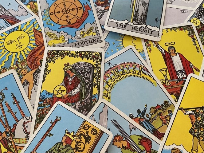 Pile of tarot cards