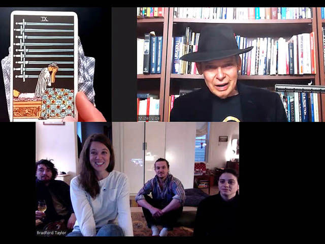 Zoom screen shot of virtual tarot reading.